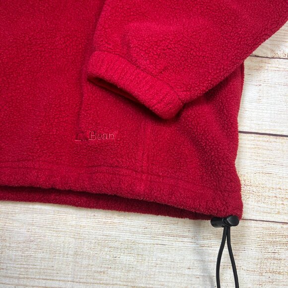 LL Bean Red Fleece Pullover Small Women's Quarter Zip Outdoors Jacket Sweater - Picture 10 of 11